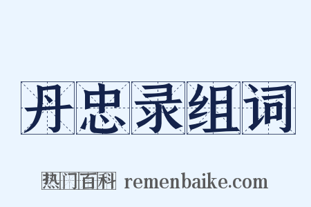 丹忠录组词是什么意思的图片